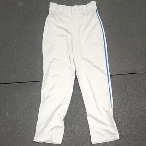 Men's White Pants with Blue Stripe